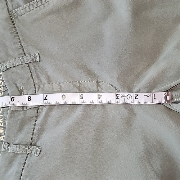 American Eagle Size 000S Washed Olive Green Mid Rise Baggy Wide Leg Cargo Pants - Picture 7 of 14